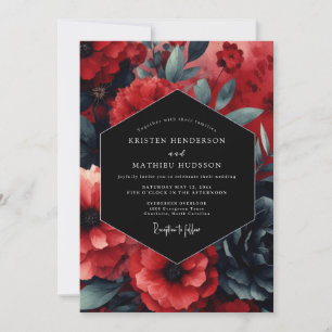 Rubin-Nachtblüten-Hochzeit Einladung