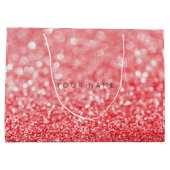 Rubin Red Wine White Glitzer Gefallen Geschenktasc Große Geschenktüte (Rückseite)