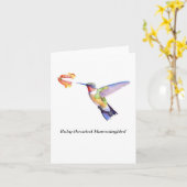 Rubin-throated Kolibri Karte (Gelbe Blume)