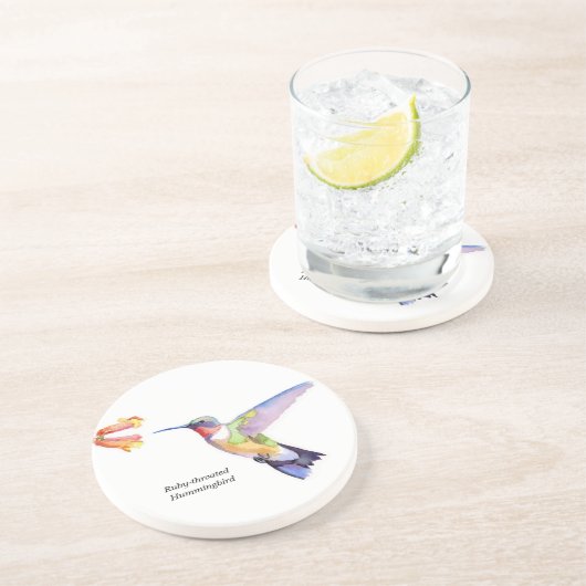 Rubin-throated Kolibri Sandstein Untersetzer (Seite)