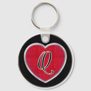 Rubin-und Onyx-Monogramm-Schlüsselanhänger Schlüsselanhänger