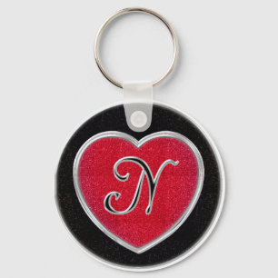 Rubin-und Onyx-Monogramm-Schlüsselanhänger Schlüsselanhänger