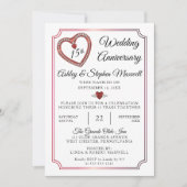 Rubine | Diamanten 15. Hochzeitstag Party Einladung (Vorderseite)