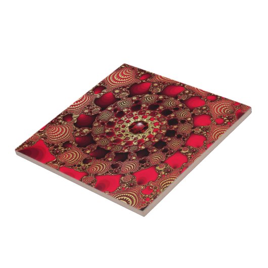 Rubine u. Golddekorative Fliese (Seite)