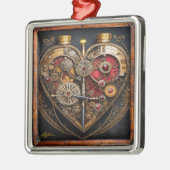 Rubine und Getriebe der Heart Steampunk Serie Ornament Aus Metall (Links)