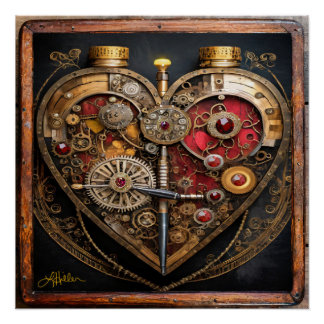 Rubine und Getriebe der Heart Steampunk Serie Poster