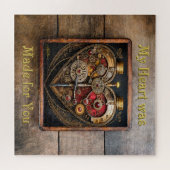 Rubine und Getriebe der Heart Steampunk Serie Puzzle (Horizontal)