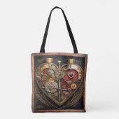 Rubine und Getriebe der Heart Steampunk Serie Tasche (Rückseite)