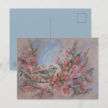 Rubinkehlchen-Vogel-Postkarte