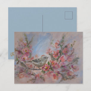Rubinkehlchen-Vogel-Postkarte Postkarte
