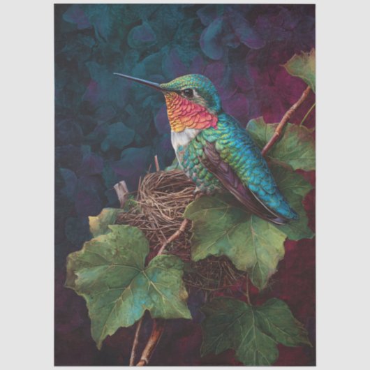Rubinkehlkolibri-Decoupage Seidenpapier (Vorderseite)