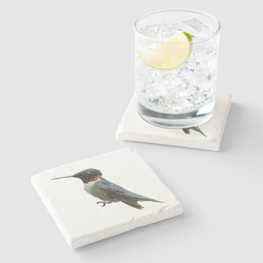 Rubinkehlkolibri-Vogelfotografie Steinuntersetzer (Seitenansicht)