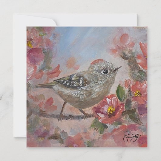 Rubinkönig Vögel Einladung (Vorderseite)