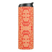 Rubinrot Floral: Tribales geometrisches Muster. Thermosbecher (Nach links gedreht)