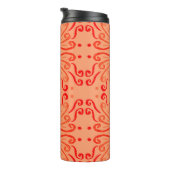 Rubinrot Floral: Tribales geometrisches Muster. Thermosbecher (Nach rechts gedreht)
