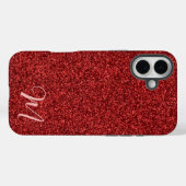 Rubinrote, girly bedruckte Glittermode Case-Mate iPhone Hülle (Rückseite (Horizontal))