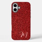 Rubinrote, girly bedruckte Glittermode Case-Mate iPhone Hülle (Rückseite)