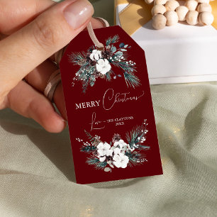 Rubinrote Grüne Vintage Fröhliche Weihnachten Geschenkanhänger