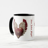 "Rubinrote Liebesflügel" Tasse (Vorderseite Links)