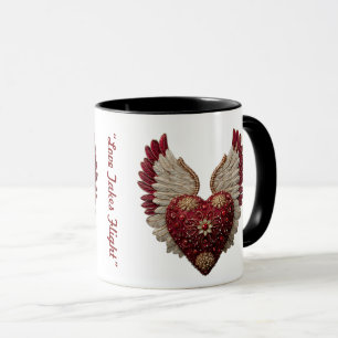 "Rubinrote Liebesflügel" Tasse