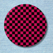 Rubinrote und schwarze karierte Vintage Button