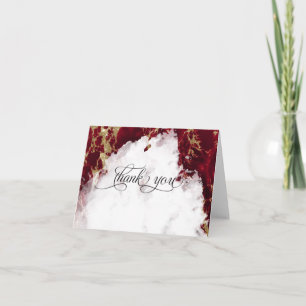 Rubinroter Granat-Aquarell-Geode BarefootBride™ Dankeskarte