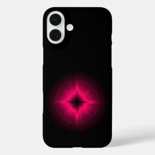 Rubinroter Stern auf Schwarz iPhone 16 Plus Hülle