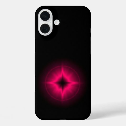 Rubinroter Stern auf Schwarz Case-Mate iPhone Hülle (Rückseite)