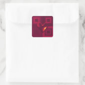 Rubinrotes Herzdesign Quadratischer Aufkleber (Tasche)