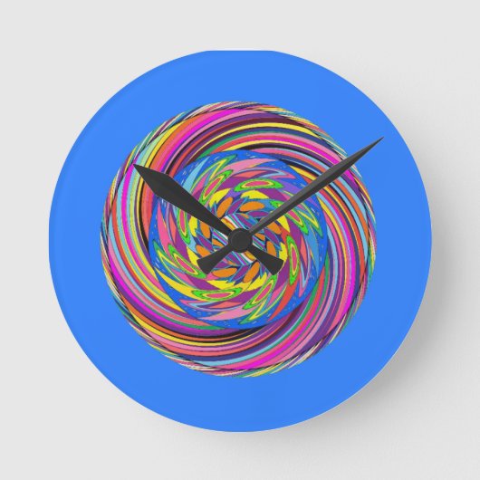 Rubins Spiraldesign Runde Wanduhr (Vorderseite)