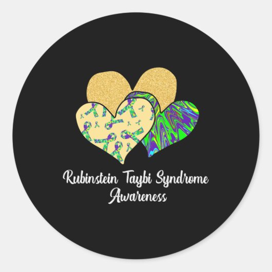 Rubinstein Taybi Syndrome Awareness Rts Hearts and Runder Aufkleber (Vorderseite)