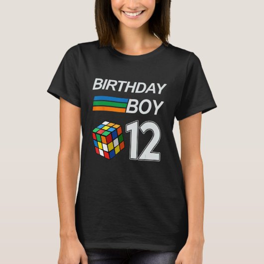 Rubix Cube Speed Cubing Birthday Boy 12 Jahre alt T-Shirt (Vorderseite)