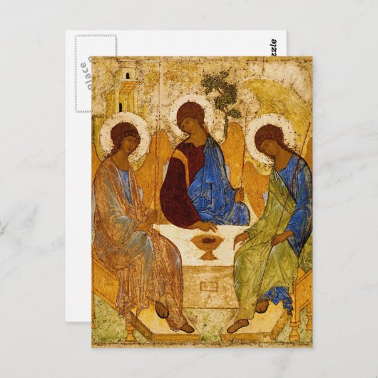 Rublev Trinity am Tisch Postkarte (Vorne/Hinten)