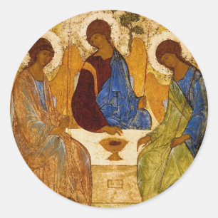 Rublev Trinity am Tisch Runder Aufkleber
