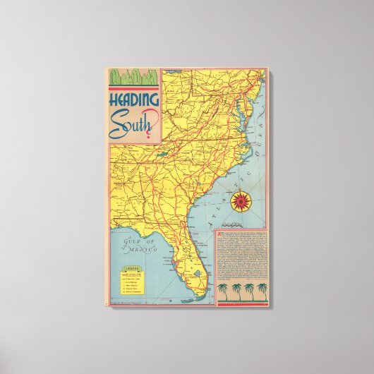 Rubrik Süd - Ostküste Vereinte Staaten Leinwanddruck (Vorderseite)