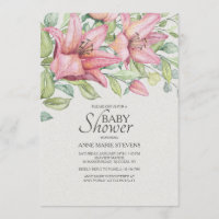 Rubrum Lilies Kinderdusche Einladung
