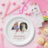 Ruby 2 Foto zum 40. Hochzeitstag Pappteller (Party)