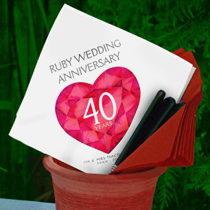 Ruby 40. Hochzeit Geburtstagskunst Servietten