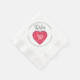 Ruby 40. Hochzeit Geburtstagskunst Servietten