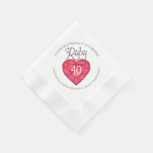 Ruby 40. Hochzeit Geburtstagskunst Servietten
