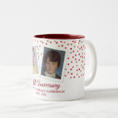 Ruby 40. Hochzeit Jubiläum Kinder-Fotos Zweifarbige Tasse (VorderseiteRechts)