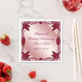 Ruby 40. Hochzeitspapier Napkins Serviette