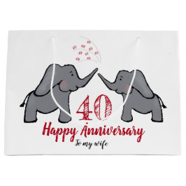 Ruby 40. Hochzeitstag Elefant Ehefrau Große Geschenktüte