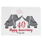 Ruby 40. Hochzeitstag Elefant Ehefrau Große Geschenktüte (Rückseite)