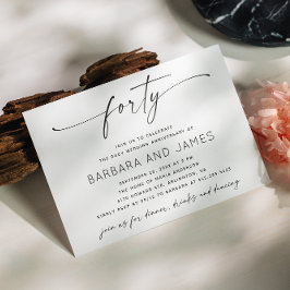 Ruby 40. Hochzeitstag | Minimalistisch modern Einladung