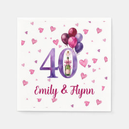 Ruby 40. Hochzeitstag Papier Servietten
