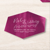 Ruby 40. Hochzeitstag Rote moderne Kunst Untersetzer (angewinkelt)