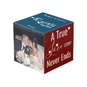 Ruby 40 Jahre Jubiläum Rot-Blau-Foto Würfel (Vorderseite Schrägansicht)