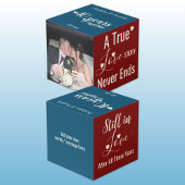 Ruby 40 Jahre Jubiläum Rot-Blau-Foto Würfel