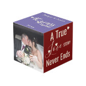 Ruby 40 Jahre Jubiläum Rotes lila Foto Würfel (Vorderseite Schrägansicht)